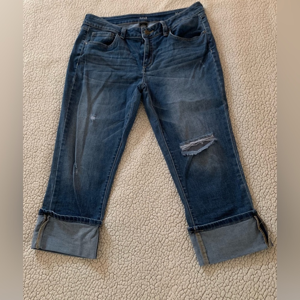 a.n.a. Capri Jeans With Cuffed Hem - Women's Size 12